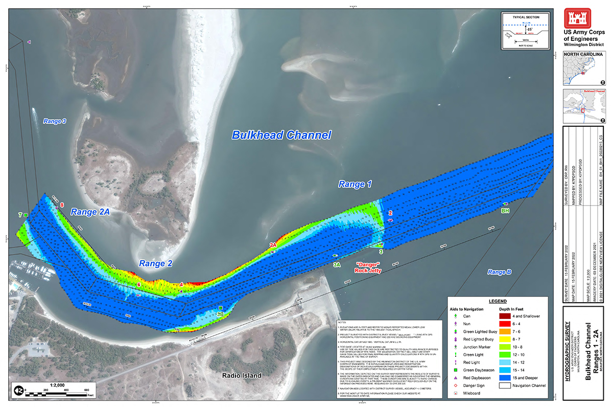 Bulkhead Channel ranges 1-2A as surveyed Feb. 15. Source: Corps