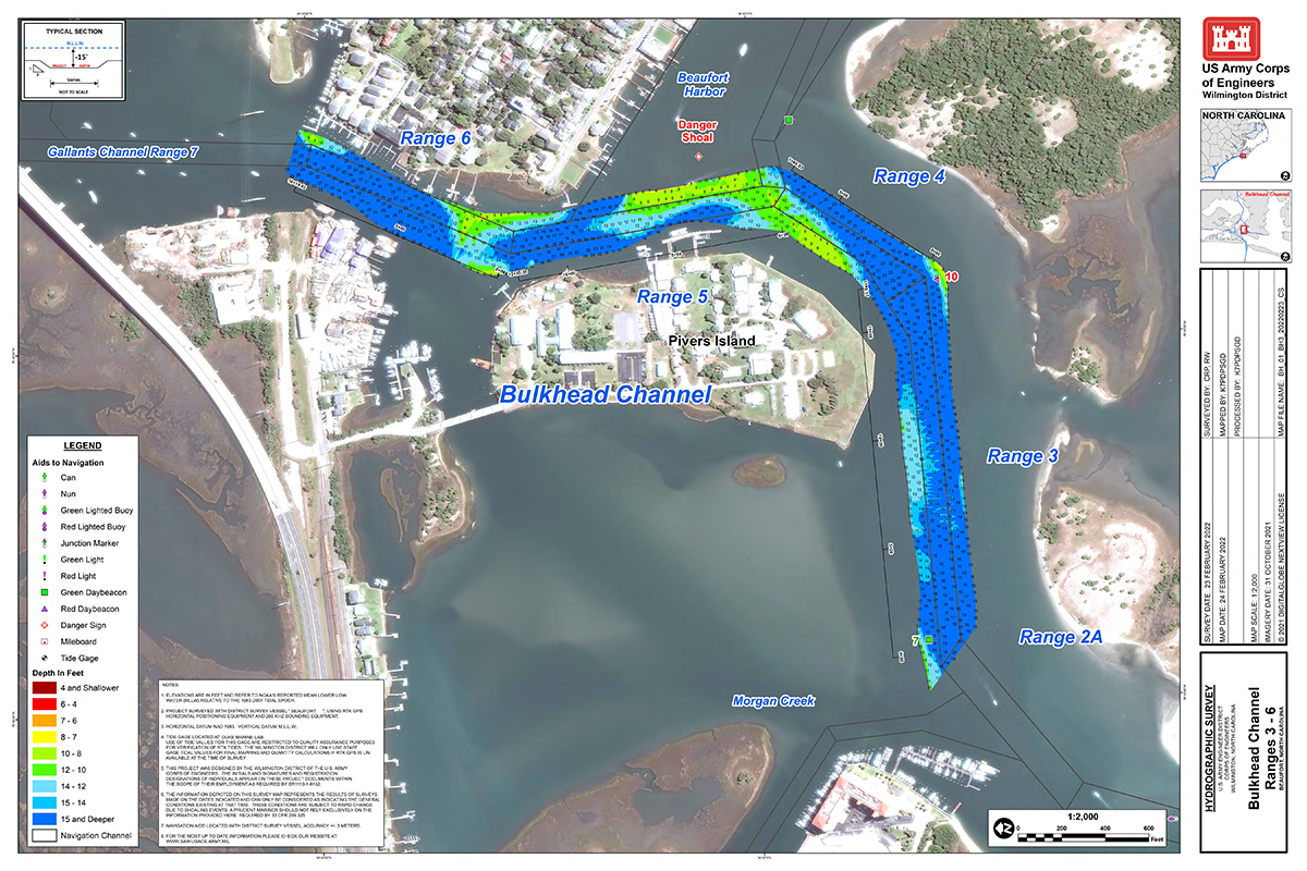 Bulkhead Channel ranges 3-6 as surveyed Feb. 23. Source: Corps