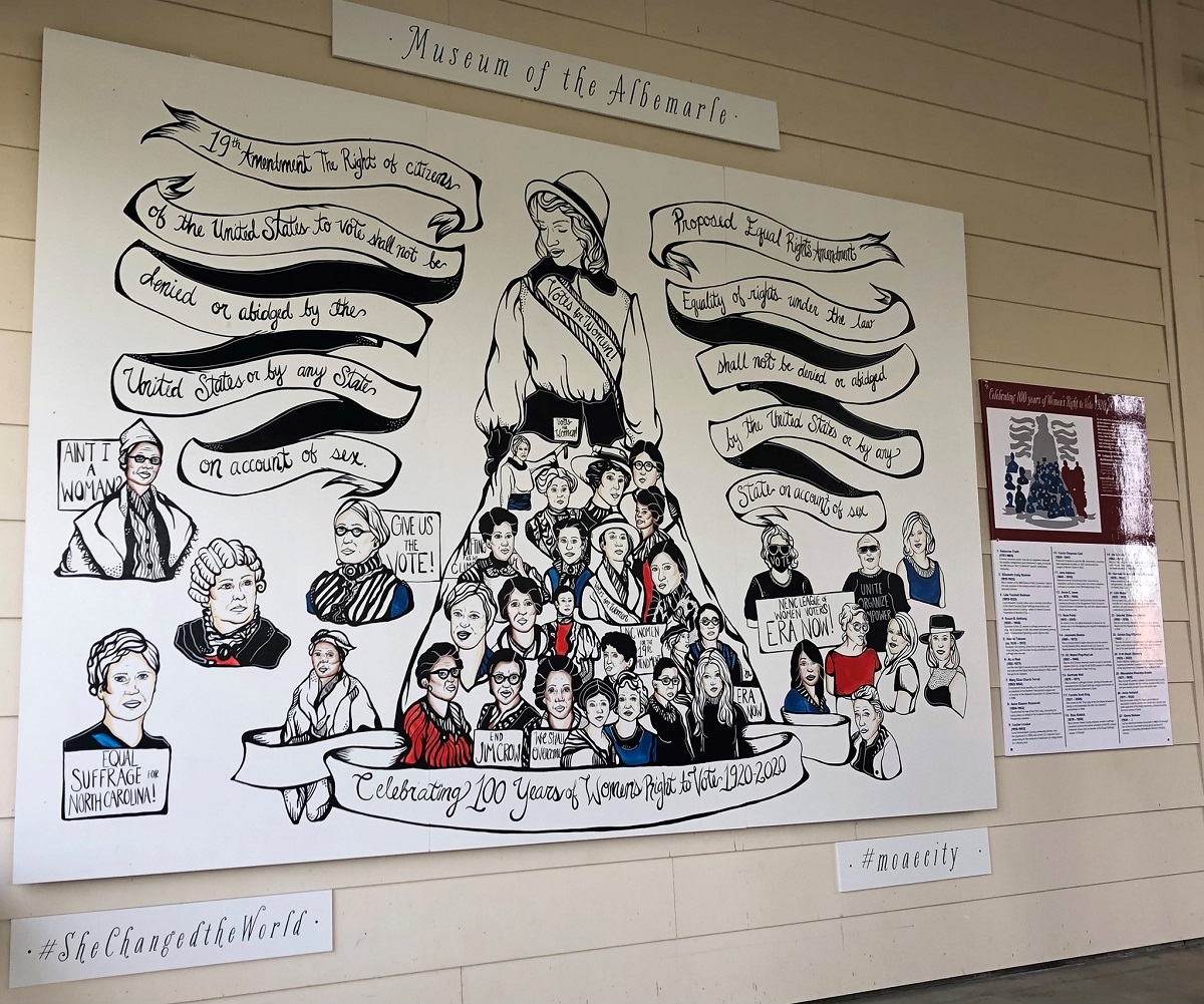 Annie E. Jones is featured with other prominent northeastern North Carolina women on a mural at the Museum of the Albemarle in Elizabeth City. Photo: Barbara Putnam