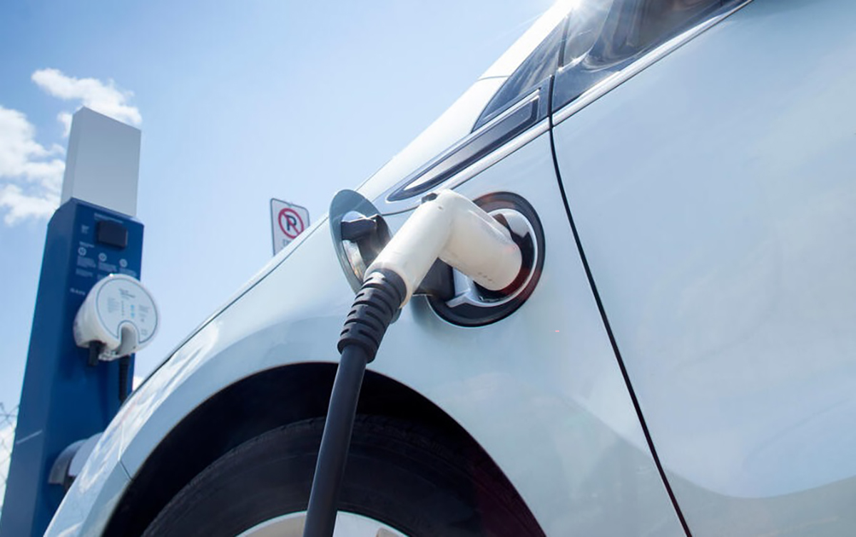 An electric car charging. Photo: Getty Images via Environmental Defense Fund