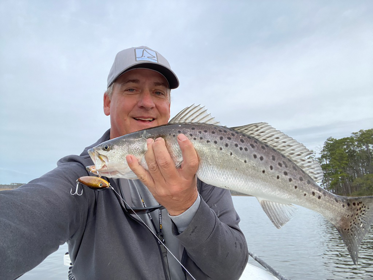 Since this column was written I've been out on the creeks catching trout while using techniques extolled here, including this 24-inch, almost 5-pound trout on a Rapala Skitterwalk top water plug. Photo: Gordon Churchill