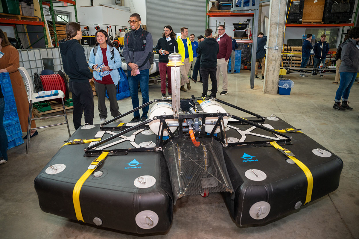 Prizewinning team Oneka is shown before they deployed their prototype. Photo: CSI