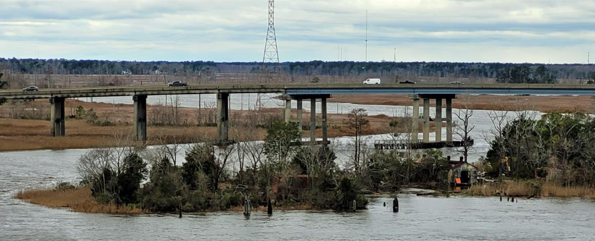 Flooding Jan. 3 on Peter's Point. Water levels are just under 7 feet. Photo: Kemp Burdette, Cape Fear River Watch, in New Hanover County work session packet