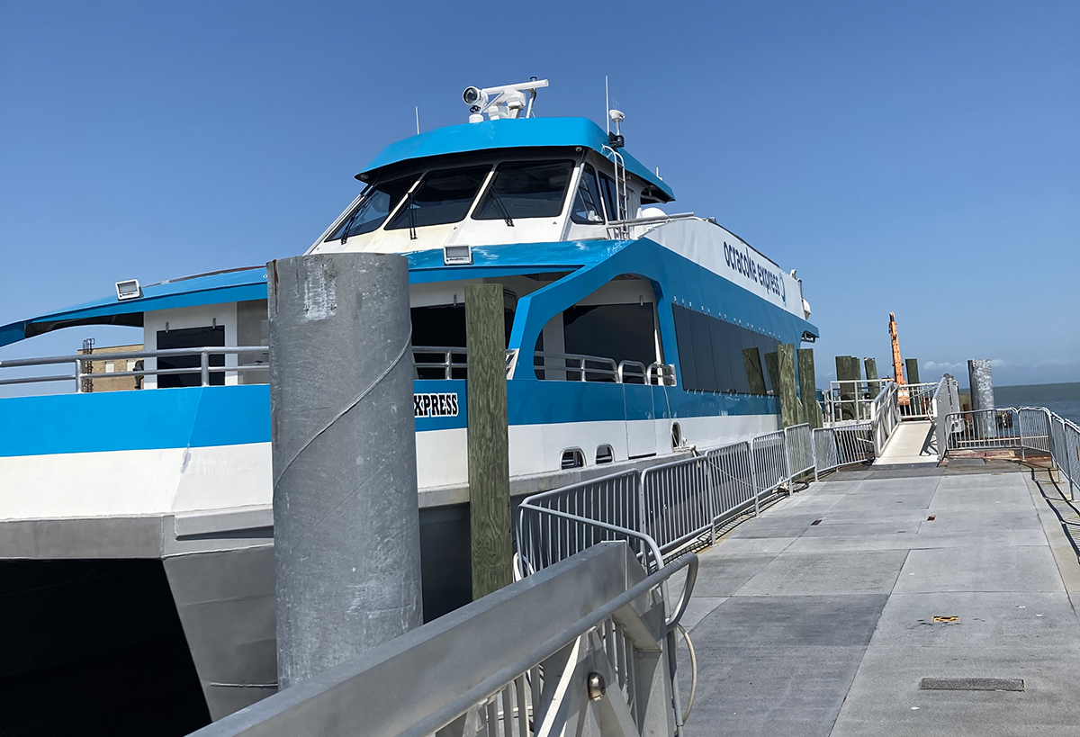 The Ocracoke Express features 96 seats in the air-conditioned interior and 26 additional seats on the top deck. Photo: Catherine Kozak