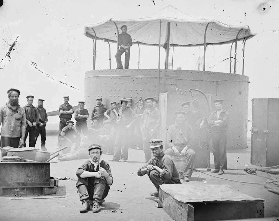One of the few photographs taken from the deck of the battleship USS Monitor, which was called 