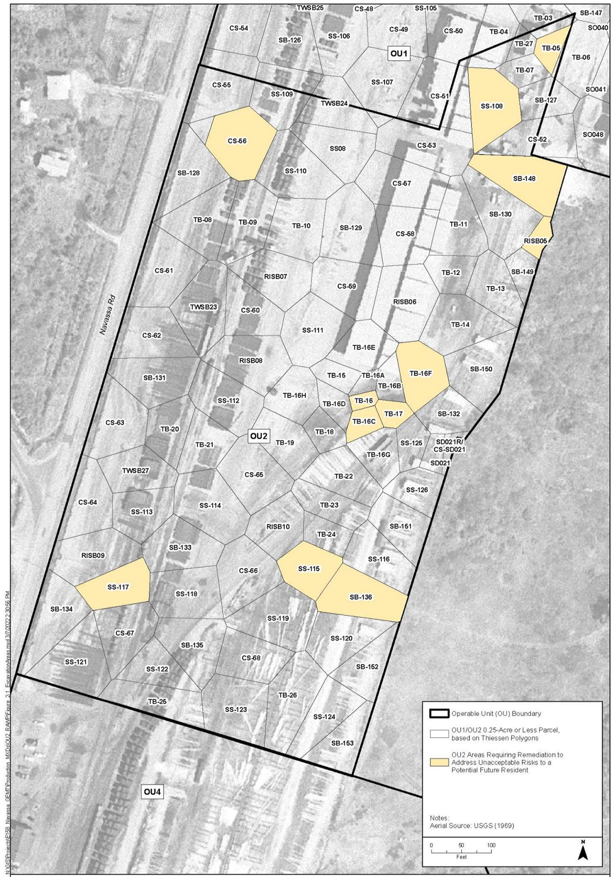 Areas requiring remedial action are indicated in OU2. Source: Multistate Trust