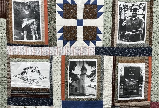 A commemorative quilt, donated to the National Park Service by the family of Dellerva Collins, will be on display at Fort Raleigh National Historic Site's visitor center from June 12 through June 30, 2022. NPS Photo
