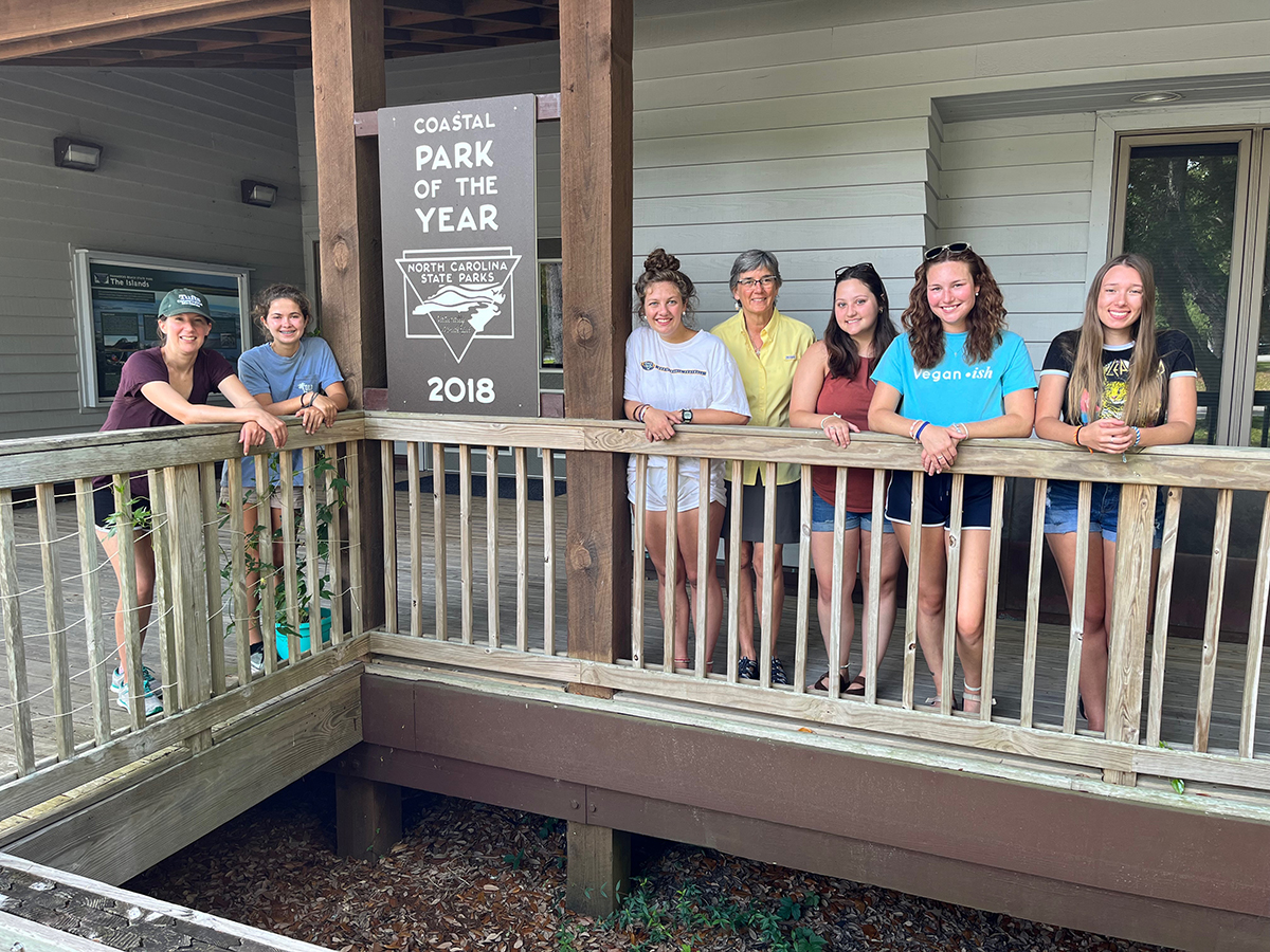 The interns are shown with Intern Coordinator Allyson Roberts, fourth from right. The interns, from left, are Sarah Kinicki, Kylee Johnson, Sydney Machion, Megan Rozier, Rachel Hoag and Destini Hudson. Photo: Jimmy Williams