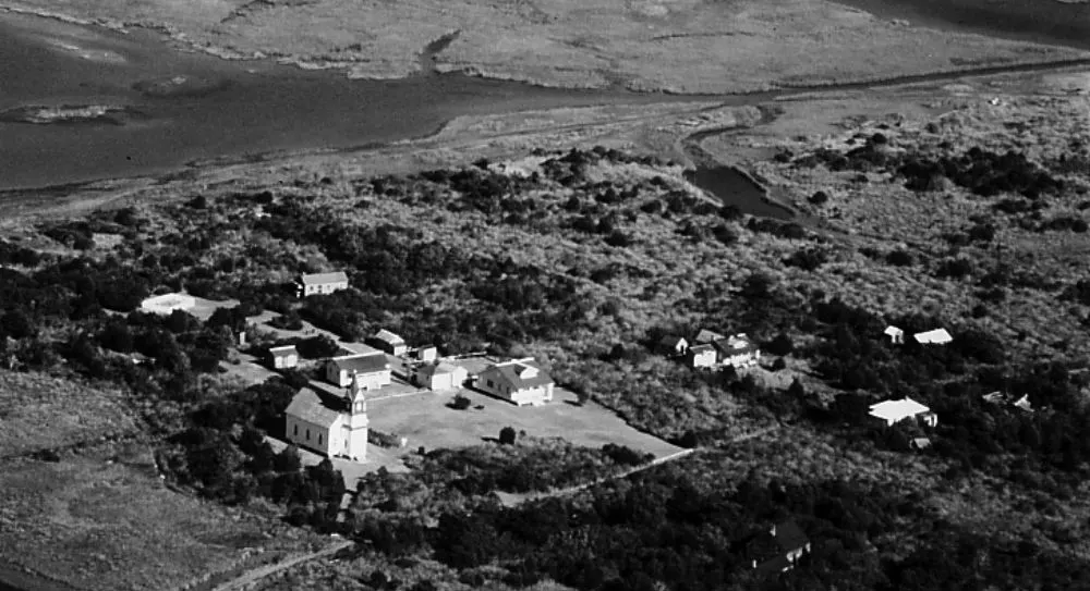 An aerial view of Portsmouth Village in the 1980s. Photo: National Park Service 