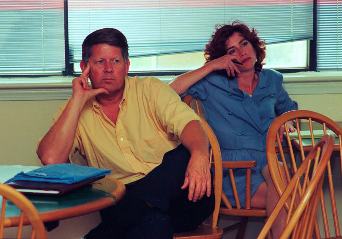 Sen. Marc Basnight, left, and Catherine Kozak are shown during a meeting a meeting on the Outer Banks some 20 years ago. Photo from Catherine Kozak's collection