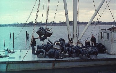 The use of old tires as artificial reefs began in the U.S. in the late 1950s or early 1960s. Photo: Atlantic and Gulf States Marine Fisheries Commissions