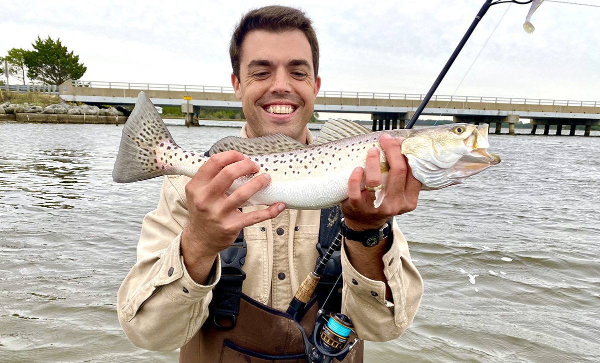 Josh Helms of New Bern got his waders on for this one. Photo: Gordon Churchill