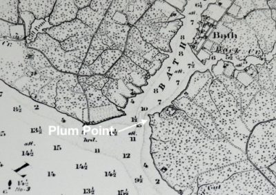 Bath Creek’s Plum Point as it appeared in a 1880 U.S. Coast Survey chart.