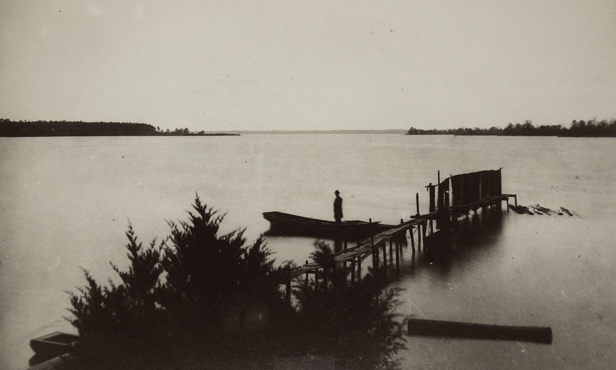 Plum Point, at left, circa 1905, and photographed from Bonner Point at Bath.
