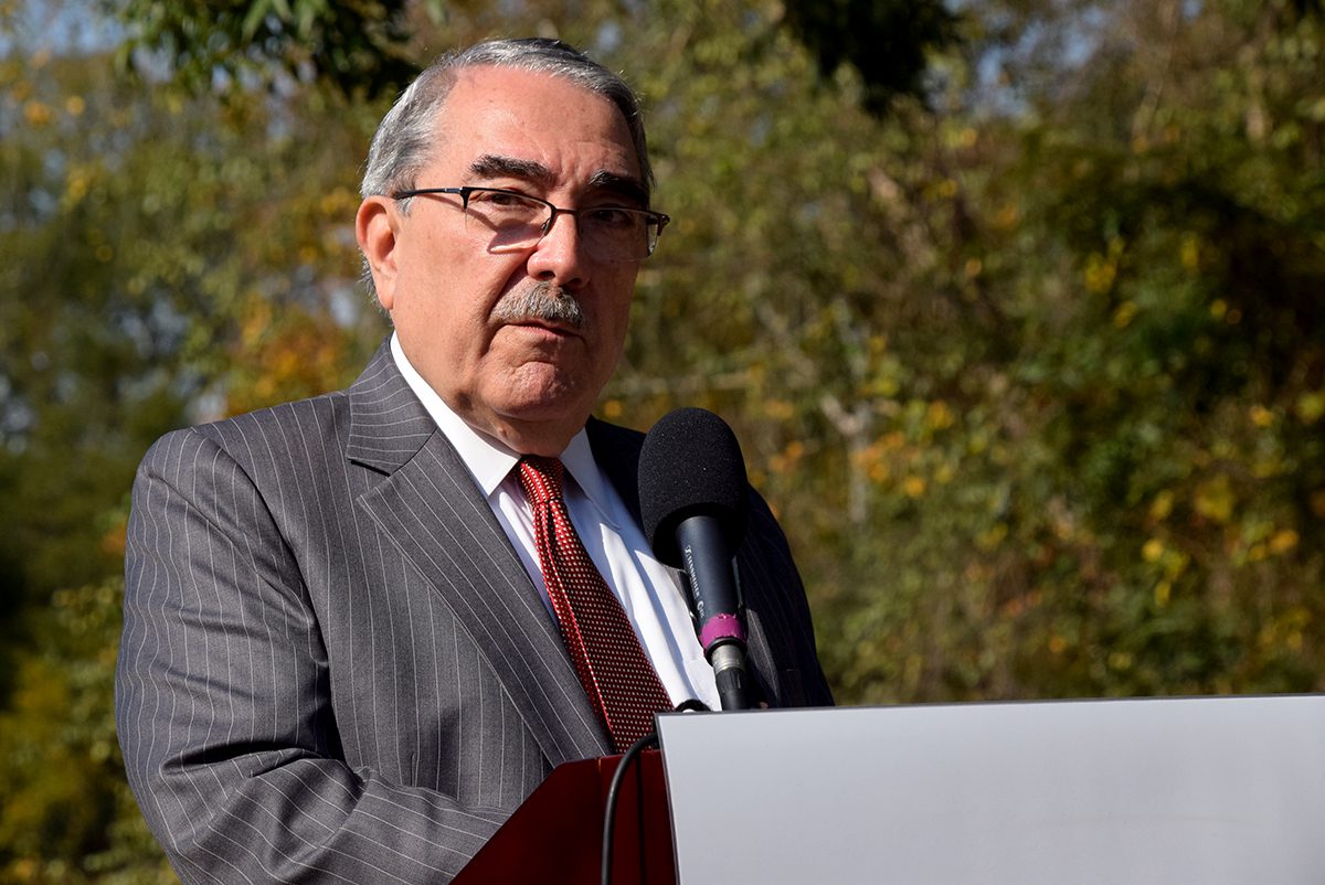 Rep. G.K. Butterfield speaks Monday at the event in Goldsboro. Photo: Mark Hibbs