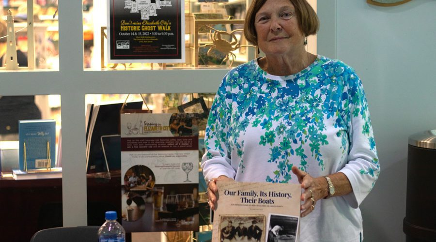 LeVern Davis Parker poses Oct. 5 with copies of her book at The Museum of the Albemarle's gift shop after her presentation. Photo: Corinne Saunders
