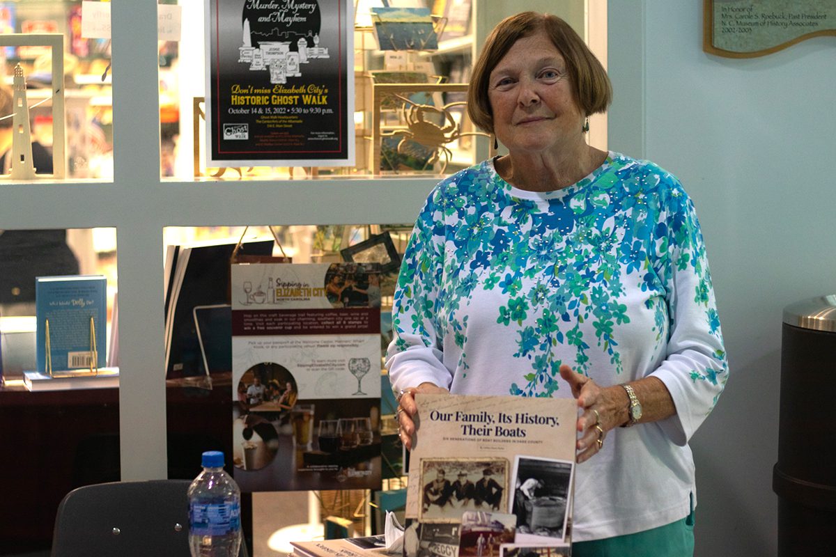 LeVern Davis Parker poses Oct. 5 with copies of her book at The Museum of the Albemarle's gift shop after her presentation. Photo: Corinne Saunders