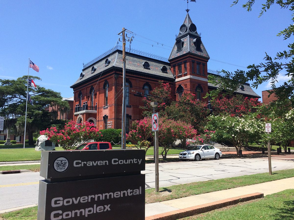 The white supremacy meeting was held at the Craven County Courthouse in New Bern, shown here. Photo: Eric Medlin
