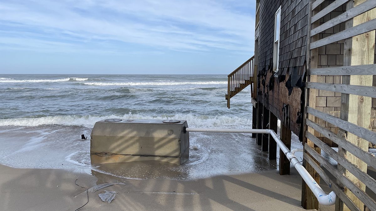 An exposed septic tank on the Cape Hatteras National Seashore in Rodanthe. Photo: National Park Service