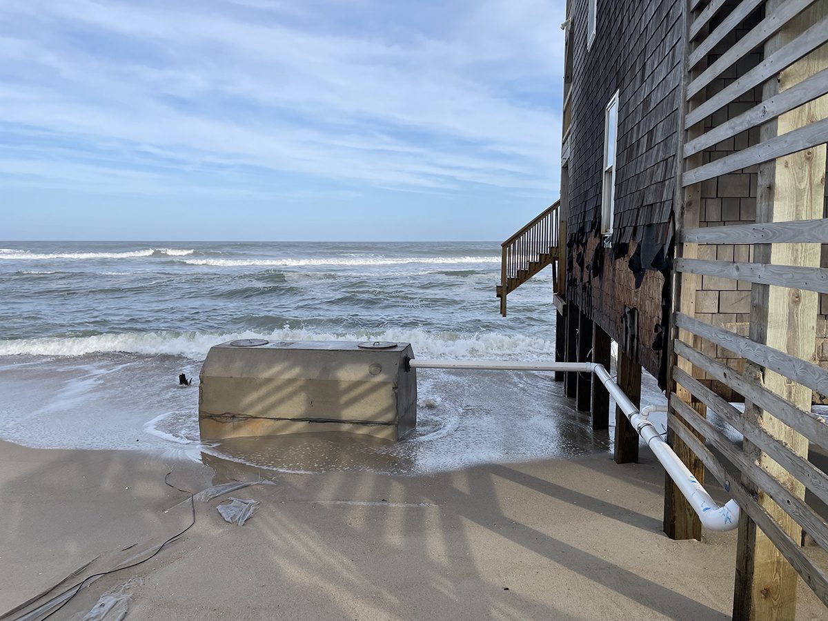 An exposed septic tank on the Cape Hatteras National Seashore in Rodanthe. Photo: National Park Service