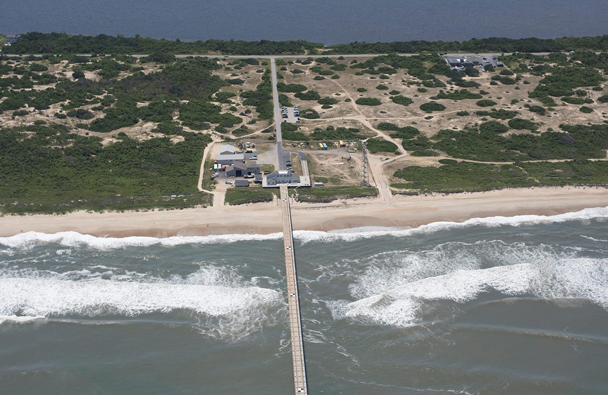 An aerial view of Army Engineer Research and Development Center Coastal and Hydraulics Laboratory’s Field Research Facility. Photo: Corps