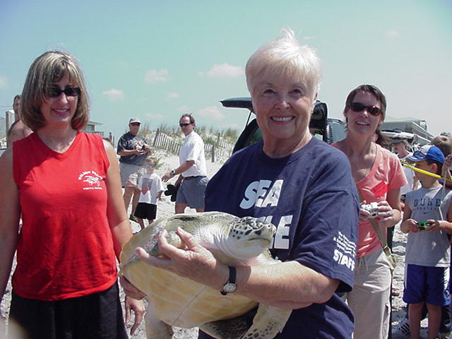 Jean Beasley is shown working in the field. Photo: Courtesy Karen Beasley Sea Turtle Rescue and Rehabilitation Center