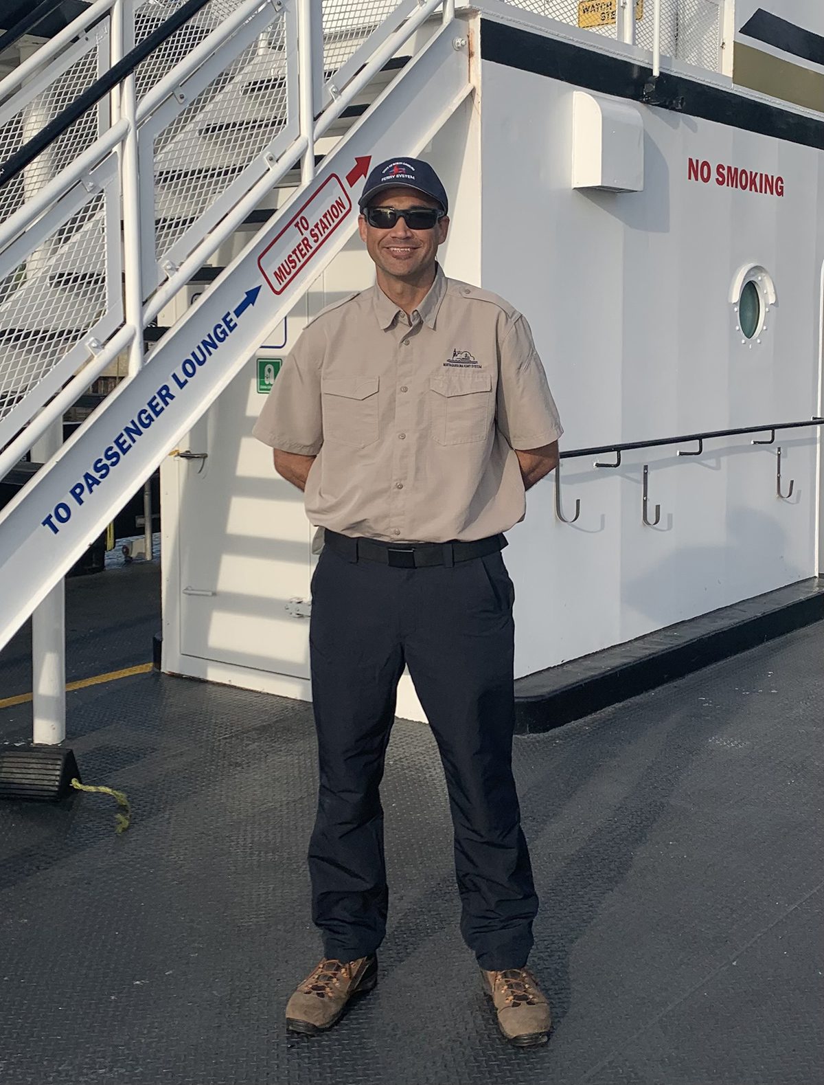 Michael Howlett is shown on duty aboard a N.C. Department of Transportation Ferry Division vessel. Photo: Contributed