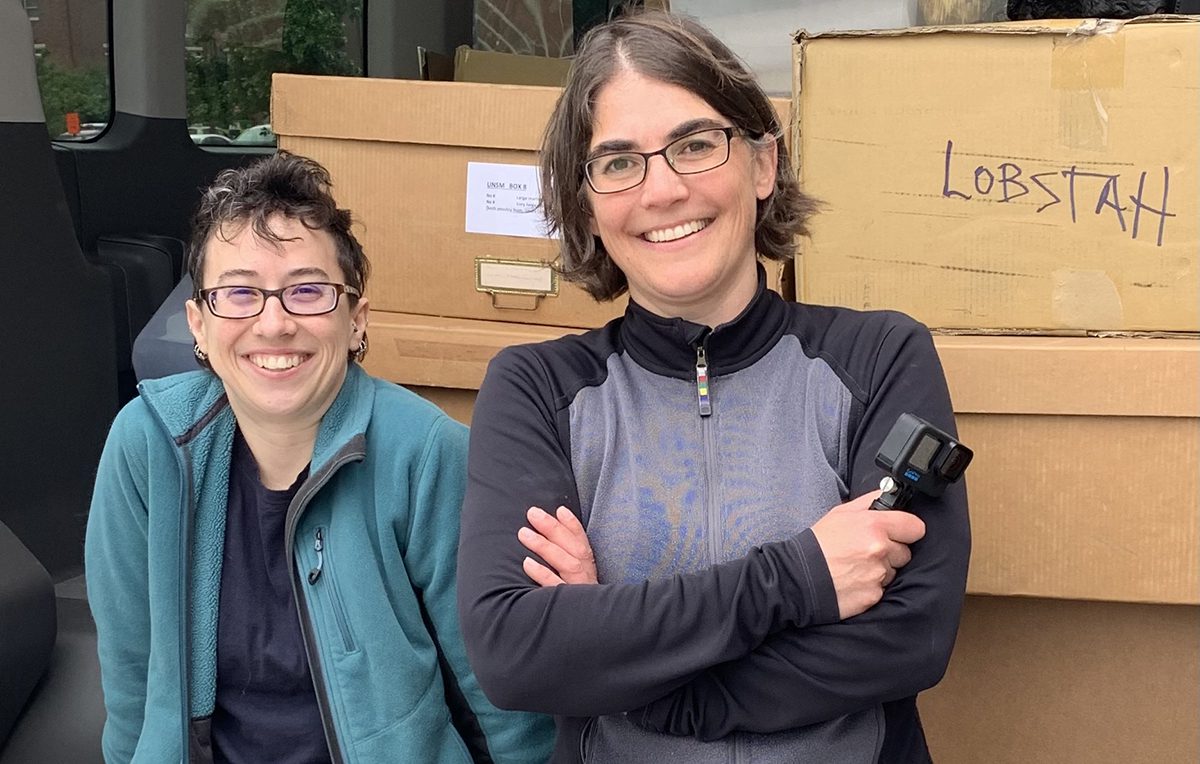  Megan McCuller, left, is collections manager of the North Carolina Museum of Natural Sciences' non-molluscan invertebrate collection, and Bronwyn Williams is the collection's research curator. Photo: Courtesy NCMNS