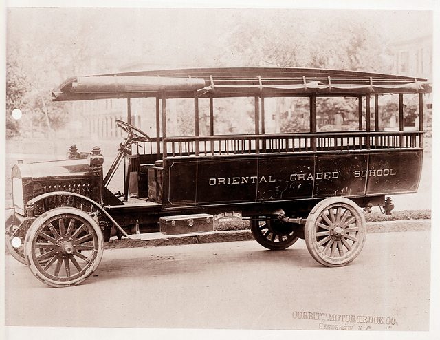 Oriental Graded School's motorized school bus. Photo: NCDCR