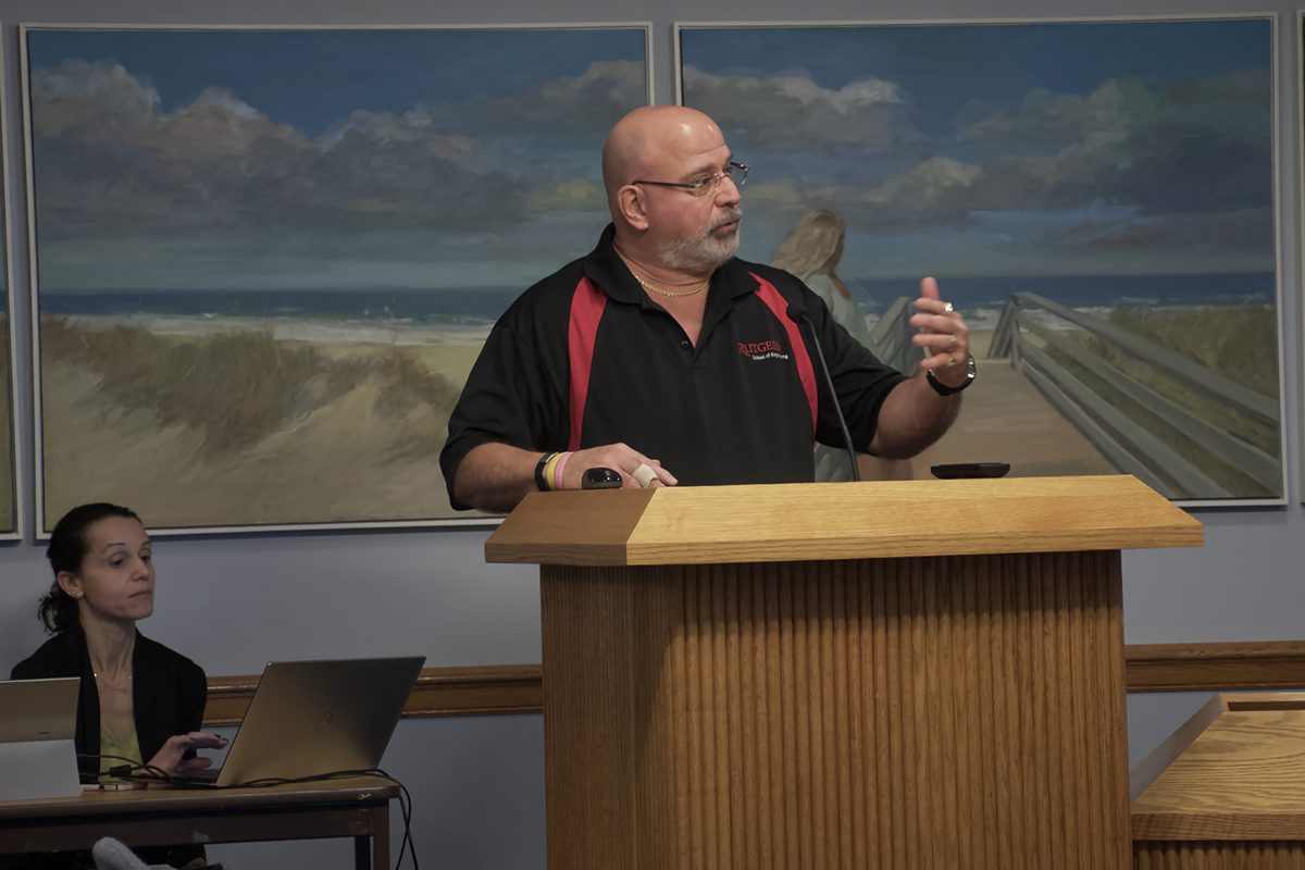 Frank Campanale addresses the Nags Head Board of Commissioners Wednesday. Photo: Kip Tabb