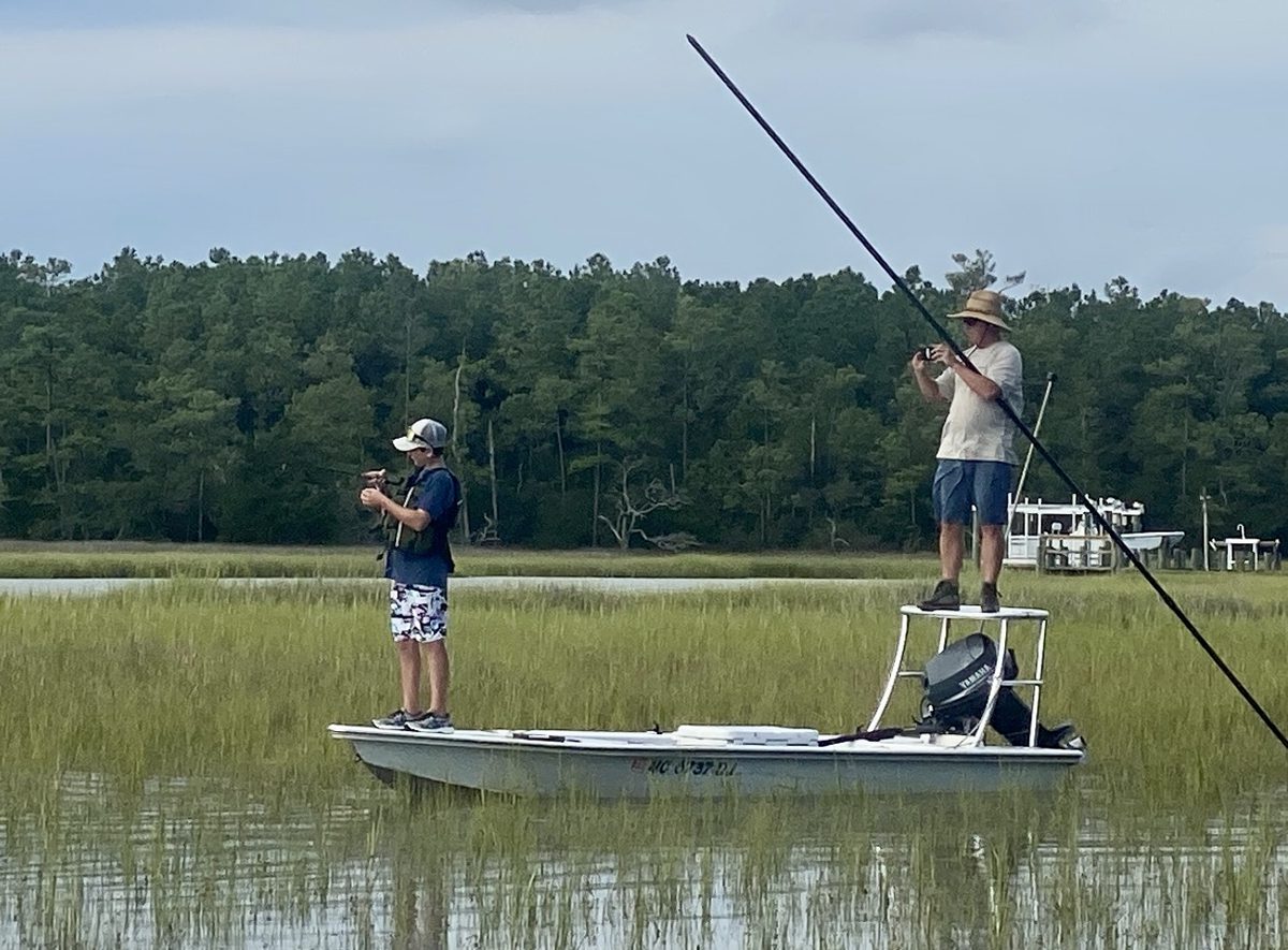 Emerson and Chris Ellis of Sneads Ferry know that having a boat rigged up just right gets you to some cool places. Photo: Gordon Churchill