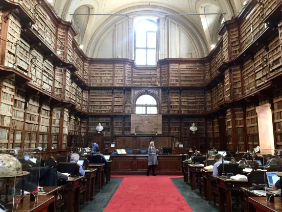Among the best known manuscripts at the Biblioteca Angelica are Gherardo Cibo’s herbarium and the Codex Angelica, a Greek manuscript of the New Testament dating to the 9th century. Photo courtesy, Abigail Stark