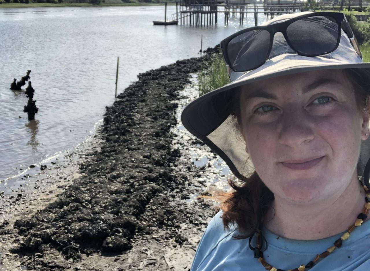 Elise Snavely is one of many volunteers who helped with the microplastics sampling. Photo: North Carolina Coastal Federation