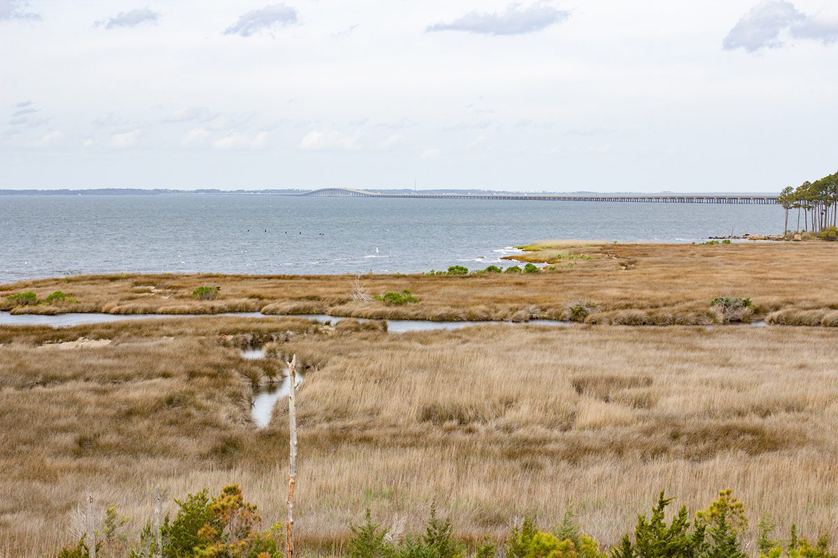 A view from a third-floor CSI balcony includes the Croatan Sound and the Virginia Dare Memorial Bridge, which links Roanoke Island and mainland Dare County, shown in the background. Photo: Corinne Saunders