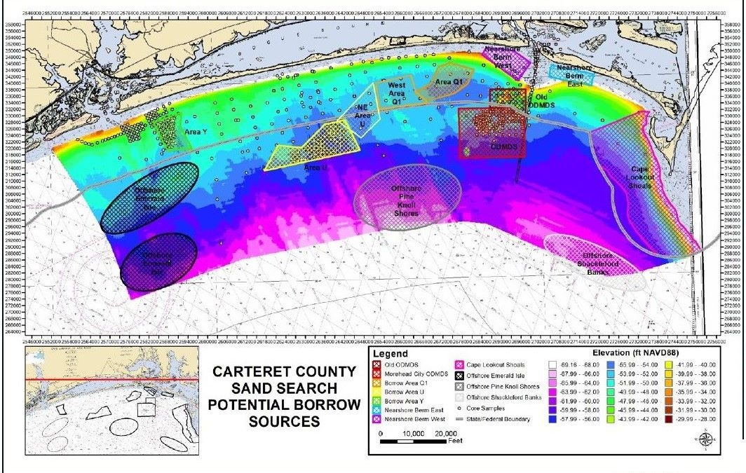 Potential offshore sand resources for Carteret County. Graphic: Moffatt & Nichol/Carteret County