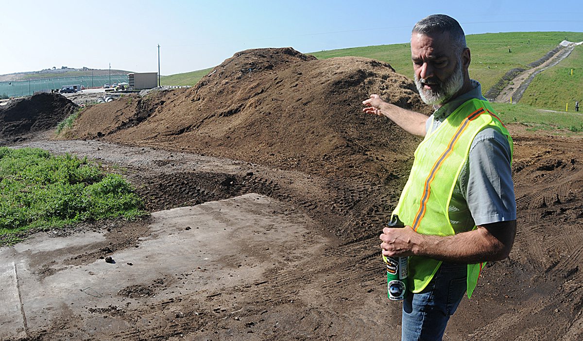 Joe Suleyman, director, New Hanover County Department of Environmental Management, talks about the county program that converts food waste into compost. Photo by Mark Courtney