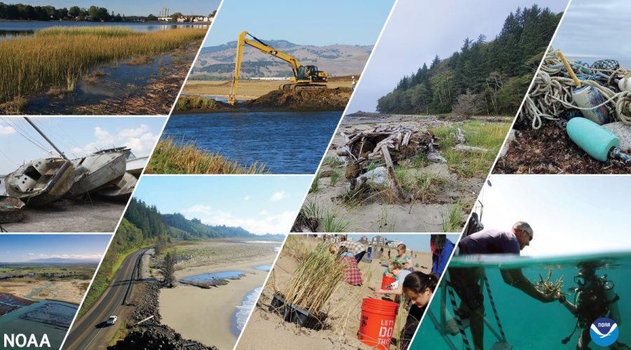 A photo collage of just some of the projects being recommended for funding under the Bipartisan Infrastructure Law and NOAA's Climate-Ready Coasts initiative. (Image credit: NOAA)