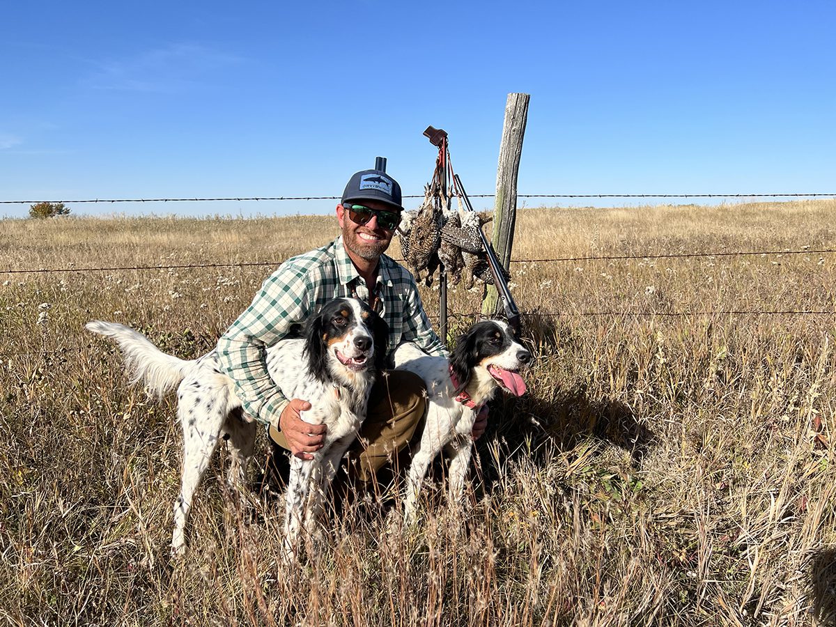 Tom Roller poses with his bird dogs after a day afield out West. Photo: Contributed