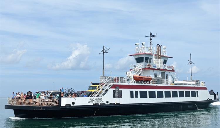 ​North Carolina ferry passengers can now receive text or email alerts on schedule changes via the new Ferry FINS system. ​Photo: NCDOT