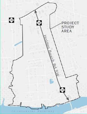 Travelers are asked to  to share their input on the future of the Holden Beach Causeway Corridor. Map: Grand Strand Area Transportation Study 