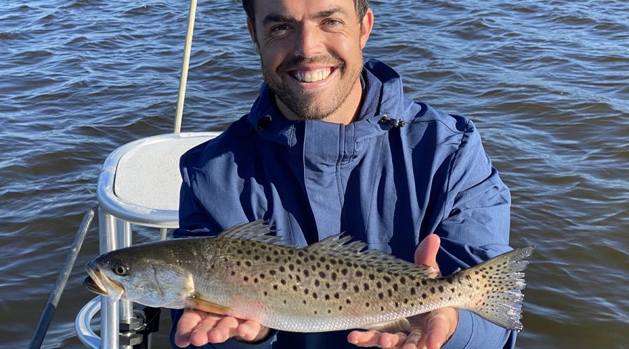Josh Helms loves to catch speckled trout. Photo: Contributed