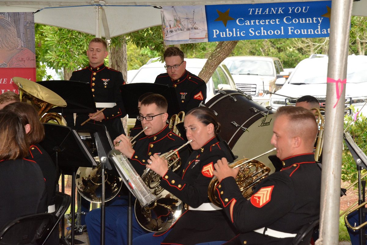 The U.S. Marine Corps 2nd Marine Aircraft Wing Band perform during a past Core Sound Waterfowl Museum and Heritage Center event. Photo: Core Sound