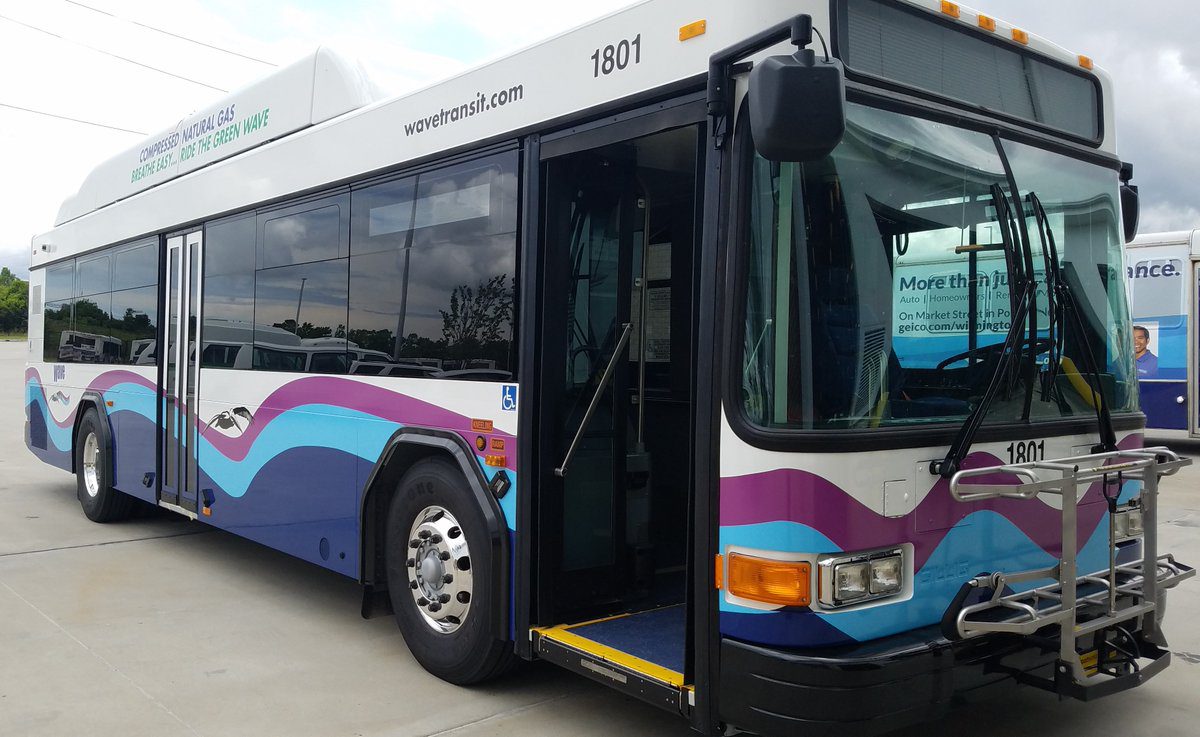 A Wave Transit bus in March 2021. Photo: MParkerWaveTransit/Creative Commons