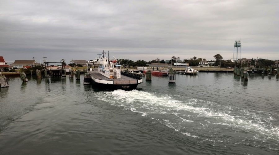 Departing Ocracoke terminal by ferry during a recent cloudy weekend. Photo: Jennifer Allen