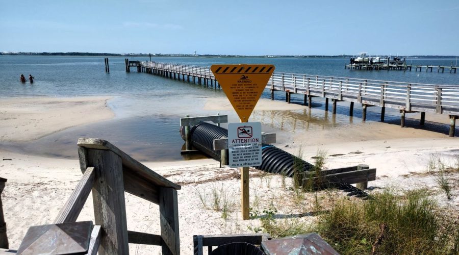 Recreational water quality officials found bacteria levels in the water at the Sunset Drive public access in Morehead City that exceed the state’s and EPA's recreational water quality standards. Photo: Jennifer Allen