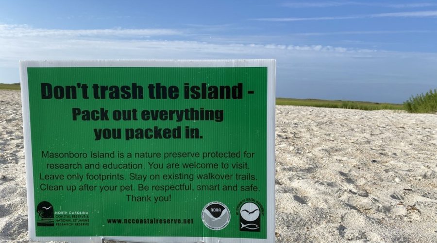 Division of Coastal Management officials encourage safe and responsible behavior while visiting Masonboro Island Reserve during July Fourth holiday. Photo: NCDEQ