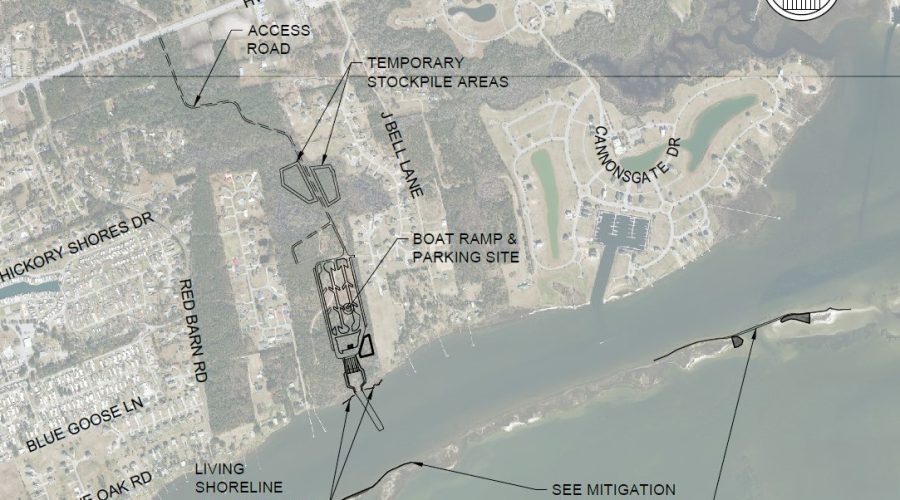 Site for the proposed public boat launch facility. Image from permit