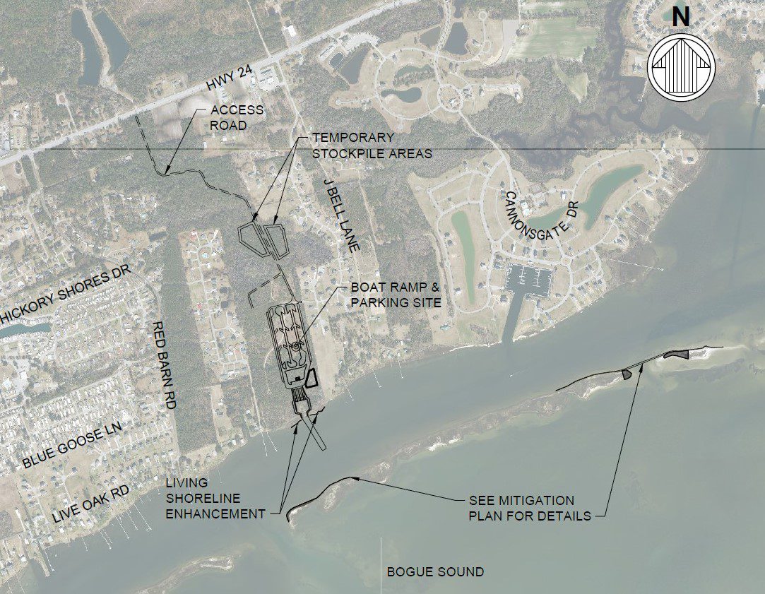 Site for the proposed public boat launch facility. Image from permit