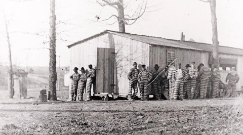 Convict camp in Forsyth County, N.C., early 1900s. Courtesy, North Carolina Collection, UNC-Chapel Hill
