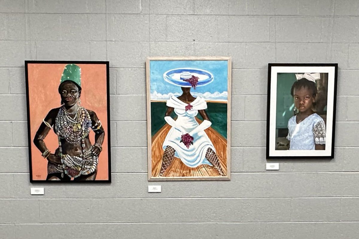 Part of the Victoria Smalls Gullah Geechee Art Collection “Da Wada Brought Us and Kept Us,” will be on display through Aug. 30. Photo: NCDNCR
